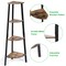 4 Tier Corner Shelf Ladder Bookcase Space Saving Display Brown Black